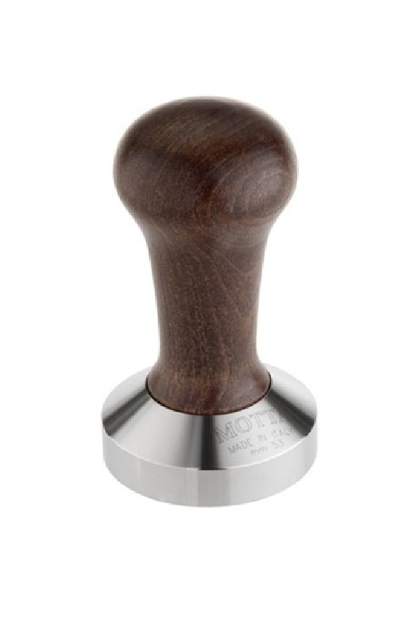 BOIS Tamper plat Base alu et Manche brun D.58 mm