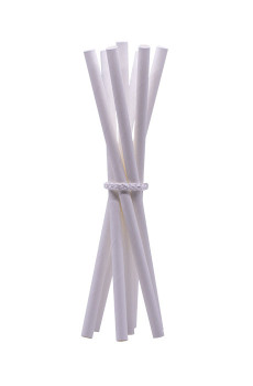 PAILLE PAPIER BLANC Ø8MM L.200MM x150
