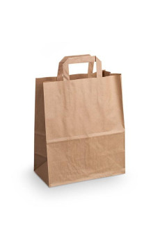 SAC CABAS PAPIER KRAFT H.260 x L.140 x P.320 MM x250 LOGO TRI