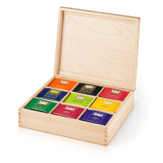 KUSMI TEA - COFFRET 9 CASES EN BOIS BRUT KUSMI TEA - COFFRET 9 CASES EN BOIS BRUT
