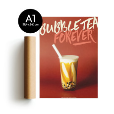 PLV - POSTER BUBBLE TEA BROWN SUGAR A1 x1 PLV - POSTER BUBBLE TEA BROWN SUGAR A1 x1