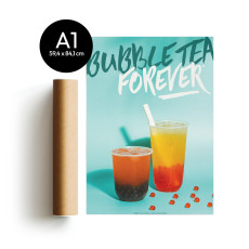PLV - POSTER BUBBLE TEA FRUIT VARIANTE A1 x1 PLV - POSTER BUBBLE TEA FRUIT VARIANTE A1 x1