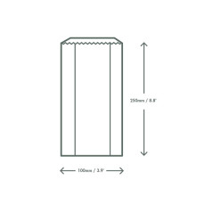 VEGWARE - SAC SANDWICH BAGUETTE PAPIER BLANC COMPOSTABLE 10x15x25CM x1000