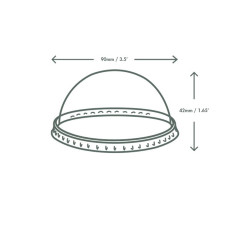 VEGWARE - COUVERCLE DOME PLA COMPOSTABLE POT SOUPE/GLACE 6-10OZ Ø90MM x50