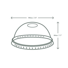 VEGWARE - COUVERCLE DOME A TROU PLA COMPOSTABLE Ø96MM x50