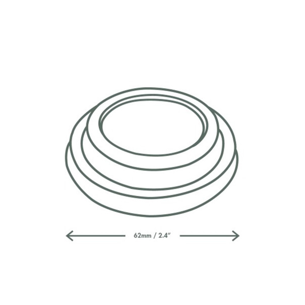 VEGWARE - COUVERCLE CPLA BLANC COMPOSTABLE 4OZ/118ML Ø62MM x50