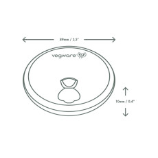 VEGWARE - COUVERCLE VOYAGEUR CARTON BLANC COMPOSTABLE Ø89MM x50