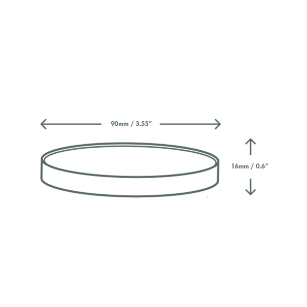 VEGWARE - COUVERCLE POT SOUPE/GLACE PAPIER BLANC COMPOSTABLE 6-10OZ Ø90MM x50
