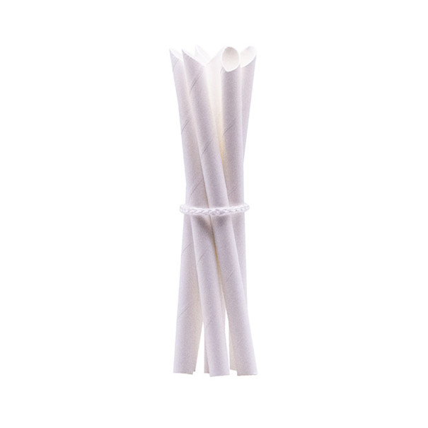 PAILLE BUBBLE TEA BISEAUTEE PAPIER BLANC EMBALLAGE INDIVIDUEL Ø12 L.200 MM x100 PAILLE BUBBLE TEA BISEAUTEE PAPIER BLANC EMBALLAGE INDIVIDUEL Ø12 L.200 MM x100