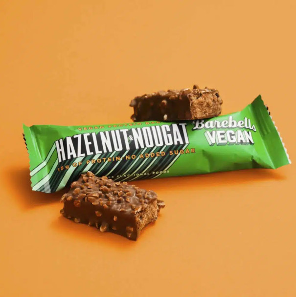 BAREBELLS - VEGAN PROTEIN BARRES HAZELNUT NOUGAT 54G x12