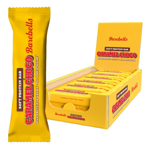 BAREBELLS - SOFT PROTEIN BARRES CARAMEL CHOCO 55G x12