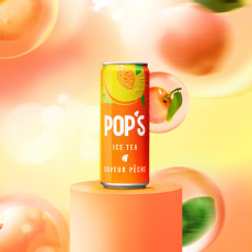 POP'S - THE GLACE SAVEUR PECHE CANETTE 330ML x24 POP'S - THE GLACE SAVEUR PECHE CANETTE 330ML x24