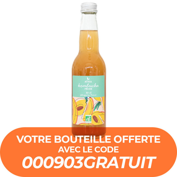 ATIKA - KOMBUCHA PECHE 330ML x12 BIO