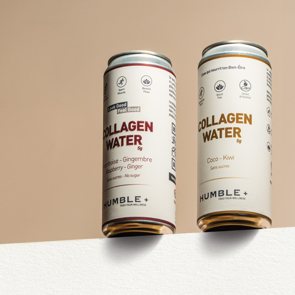 HUMBLE PLUS - EAU PETILLANTE COLLAGENE FRAMBOISE GINGEMBRE CANETTE ALU 330ML x24