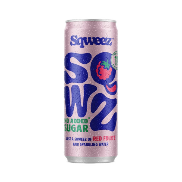 SQWEEZ - BOISSON PETILLANTE FRUITS ROUGES CANETTE ALU 250ML x12