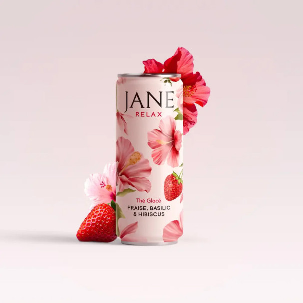 JANE - THE VERT HIBISCUS FRAISE BASILIC CBD 35MG CANETTE 250ML x24