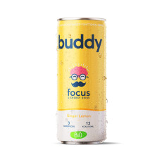 BUDDY - BOISSON FOCUS PETILLANTE CITRON GINGEMBRE CANETTE 250ML X1