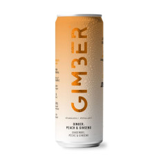 Gimber - Boisson pétillante energie ginger peche ginseng canette 250ml x12 bio