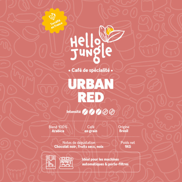 Hello Jungle - Urban Red café de spécialité en grain sachet 1kg
