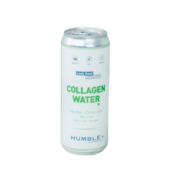 Humble Plus - Eau p?tillante collag?ne menthe citron canette alu 330ml x12