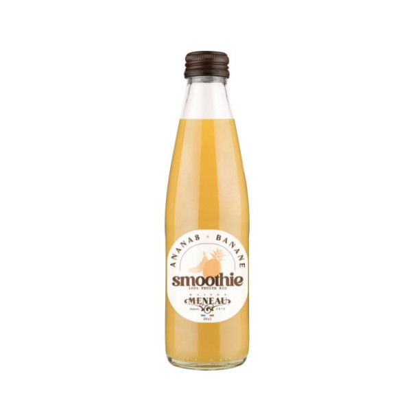 MENEAU - SMOOTHIE ANANAS BANANE BOUTEILLE VERRE 250ML x12 BIO