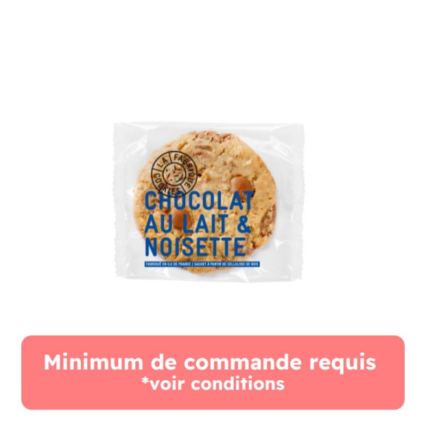 La Fabrique Cookies - Cookies pépites chocolat au lait et noisettes sachet individuel 75g x16