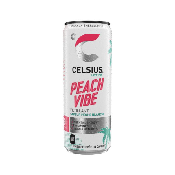 Celsius - Boisson énergisante peach vibe canette alu 355ml x12