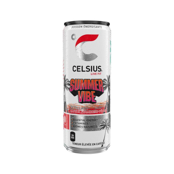Celsius - Boisson énergisante pétillante summer vibe canette alu 355ml x12
