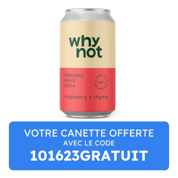 Why Not - Soda craft framboise thym canette 330ml  x1 bio