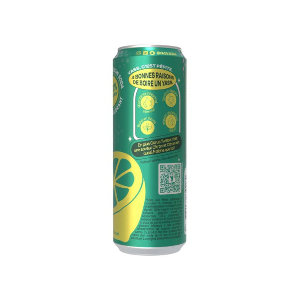 Yass - Soda prébiotiques saveur citron citron vert 330ml x12