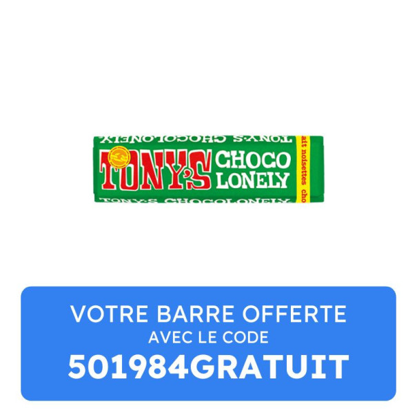 Tony's barre chocolat lait noisette présentoir 35x47g