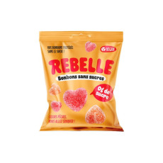 Rebelle - Bonbons cœurs pêche sans sucres vegan 50g x12