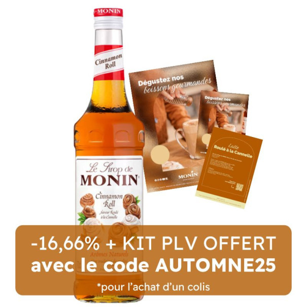 Monin - Sirop Roulé à la Cannelle Bouteille Verre 700ml - Delidrinks  Monin - Sirop Roulé à la Cannelle Bouteille Verre 700ml - Delidrinks