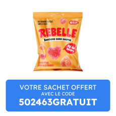 Rebelle - Bonbons cœurs pêche sans sucres vegan 50g x12
