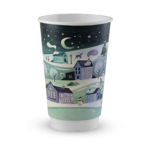 VEGWARE - GOBELET NOEL KRAFT DOUBLE PAROI 16OZ Ø89MM x20