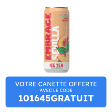 Embrace - Thé glacé bruxelles thé noir pêche menthe canette 330ml x1