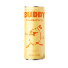 Buddy - Boisson focus pétillante citron gingembre canette 250ml x12 bio