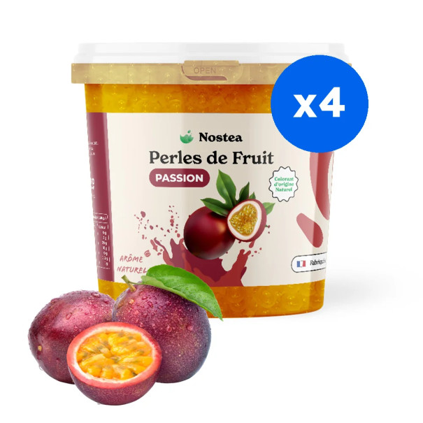 NOSTEA - PERLES DE FRUIT SAVEUR PASSION COLORANTS NATURELS SEAU 3.2KG