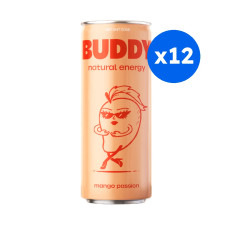 BUDDY - BOISSON FOCUS PETILLANTE MANGUE PASSION CANETTE 250ML x12 BIO