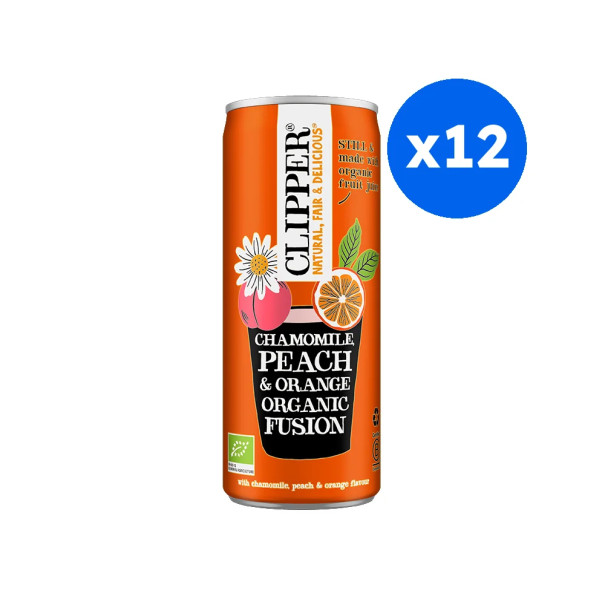 CLIPPER - INFUSION GLACEE CAMOMILLE PECHE ORANGE CANETTE 250ML x12 BIO