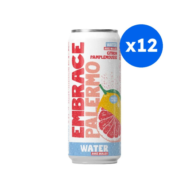 EMBRACE - EAU PETILLANTE PALERMO CITRON PAMPLEMOUSSE CANETTE 330ML x12