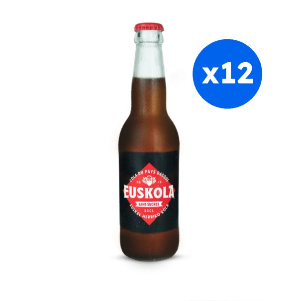 EUSKOLA - COLA ZERO SANS SUCRES ARTISANAL BOUTEILLE VERRE 330ML X12