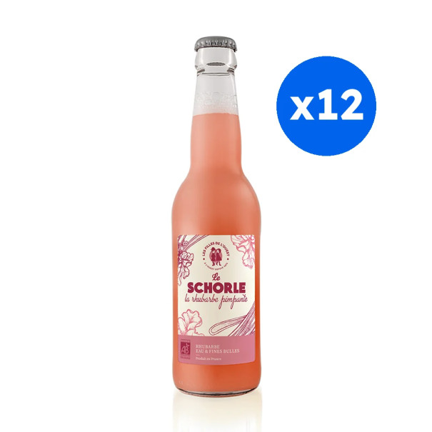 LES FILLES DE L'OUEST - SCHORLE RHUBARBE PIMPANTE BOUTEILLE VERRE 330ML x12 BIO