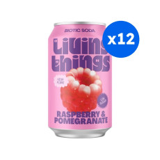 LIVING THINGS - SODA PREBIOTIQUE PETILLANT FRAMBOISE GRENADE 330ML x12
