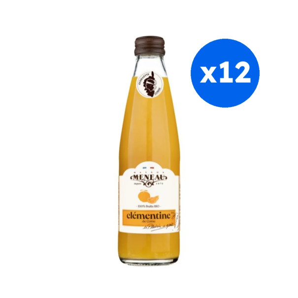 MENEAU - PUR JUS CLÉMENTINE BOUTEILLE VERRE 250ML x12 BIO