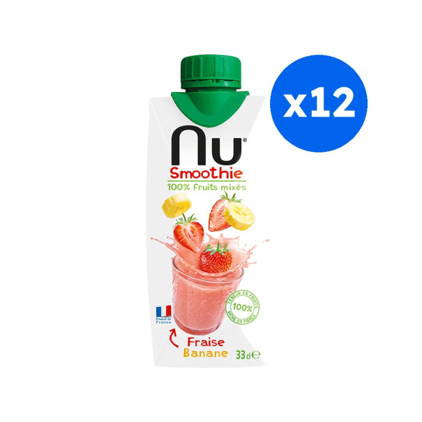 NU SMOOTHIE - FRAISE BANANE 330ML x12
