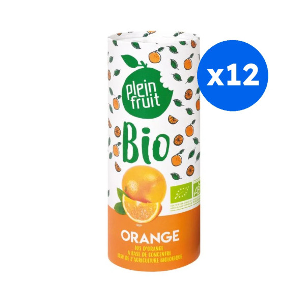 PLEIN FRUIT - JUS ORANGE CANETTE CARTON 235ML x12 BIO