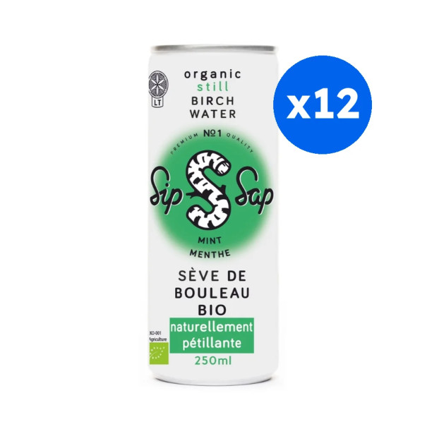 SIPSAP - EAU BOULEAU MENTHE CANETTE ALU 250ML x12 BIO