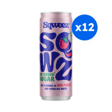 SQWEEZ - BOISSON PETILLANTE FRUITS ROUGES CANETTE ALU 250ML x12