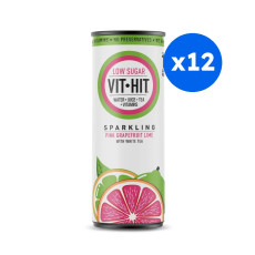 VIT HIT - BOISSON FONCTIONNELLE PETILLANTE PAMPLEMOUSSE ROSE CANETTE 330ML x12